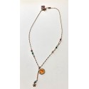 Sacramore Firenze Collana medaglia Orange e Argento Rosa