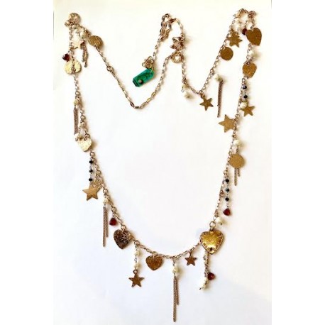 Sacramore Firenze Collana Cuori Stelle Perle