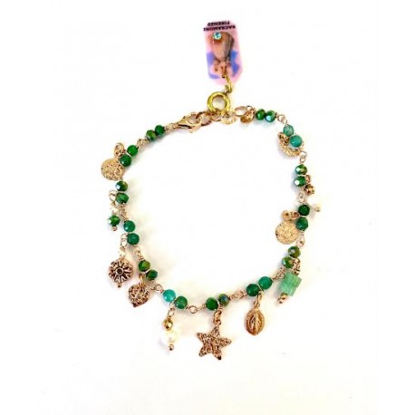 Sacramore Firenze Bracciale Pietre Verdi e Ciondoli