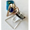 Sacramore Firenze Anello Cuore Traforato in Argento con Pietra Idrotermale Blu